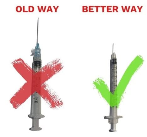 inuslin syringe vs 23g syringe for TRT